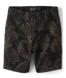 Childrens Place Black/Brown Leaf Patterned Shorts 